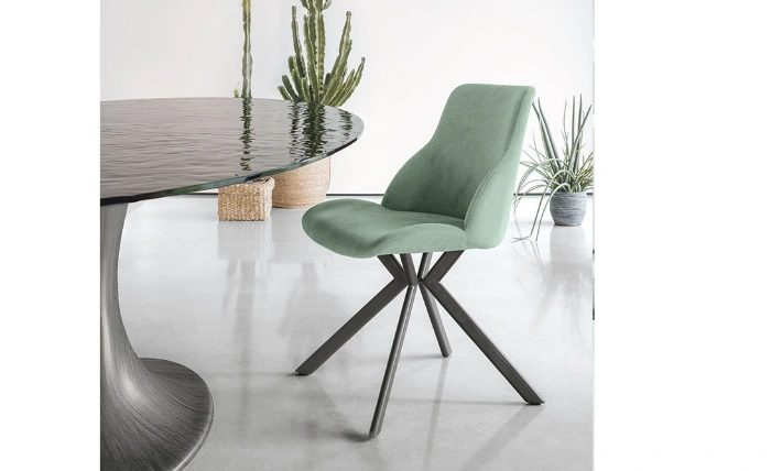 Sedia Brasilia New struttura metallo imbottite velluto Sedia velluto Brasilia New, design piramidale dei piedi