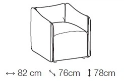 Grafico delle misure Poltrona Kub